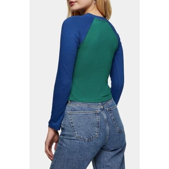 Topshop Women's Nevada Baseball Graphic Tee in Green Size 6-8 MSRP $30 - Picture 2 of 4